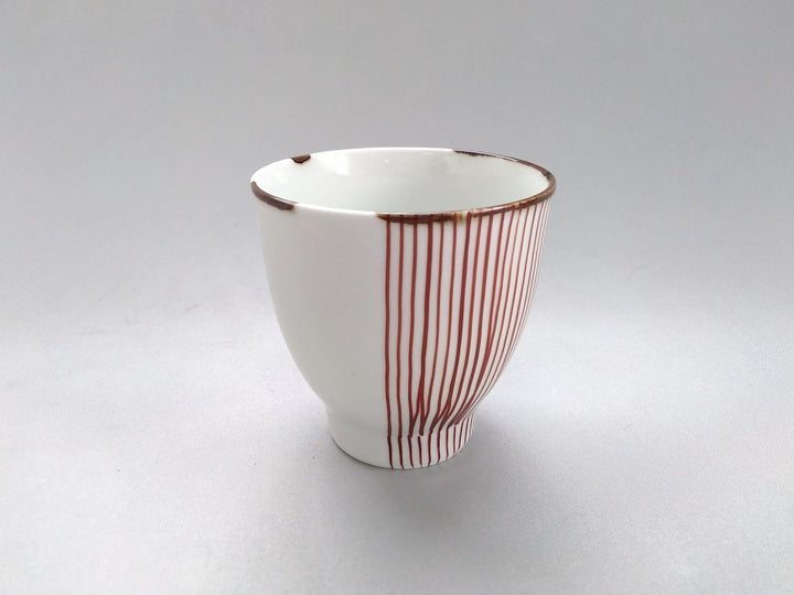 Half line Tea Cup Red — Hand-Glazed Japanese Pottery by Fukuho Kiln