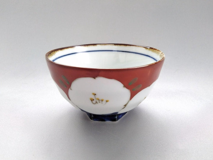 Dark Flower Hexagonal elevated Rice Bowl Red - Crafted By Fukuho Kiln