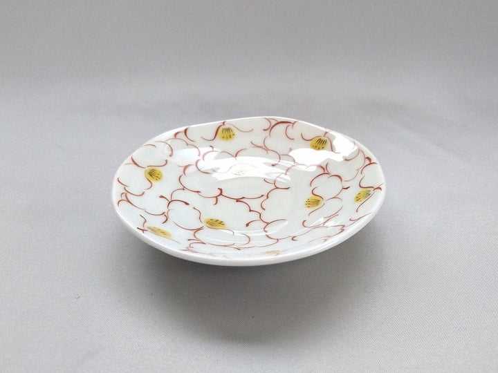 Flower-filled Small Plate Red - Crafted By Koso Kiln