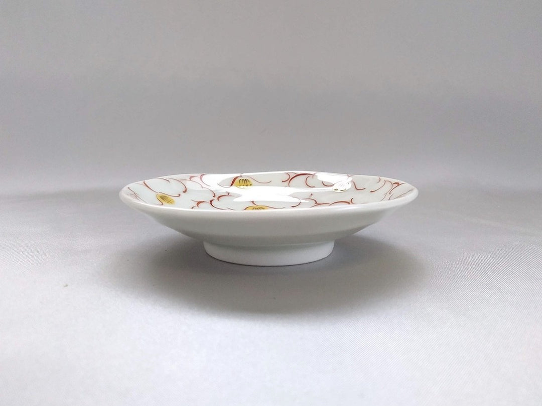 Flower-filled Small Plate Red - Crafted By Koso Kiln