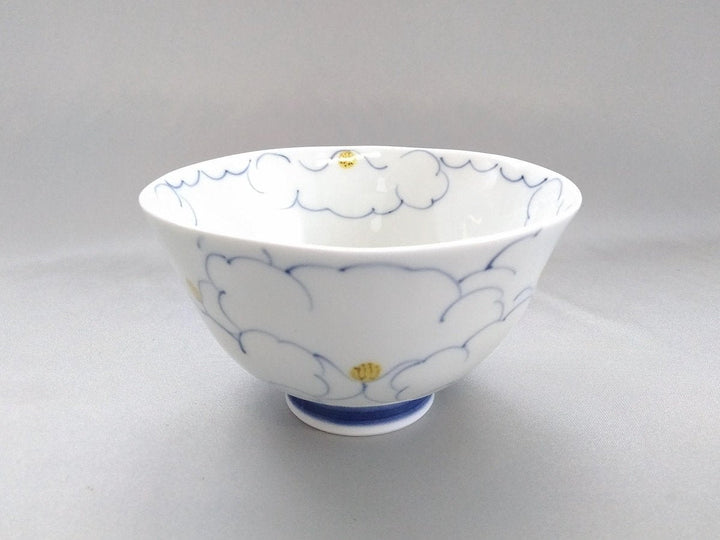 Flower-filled Rice Bowl Blue - Crafted By Koso Kiln