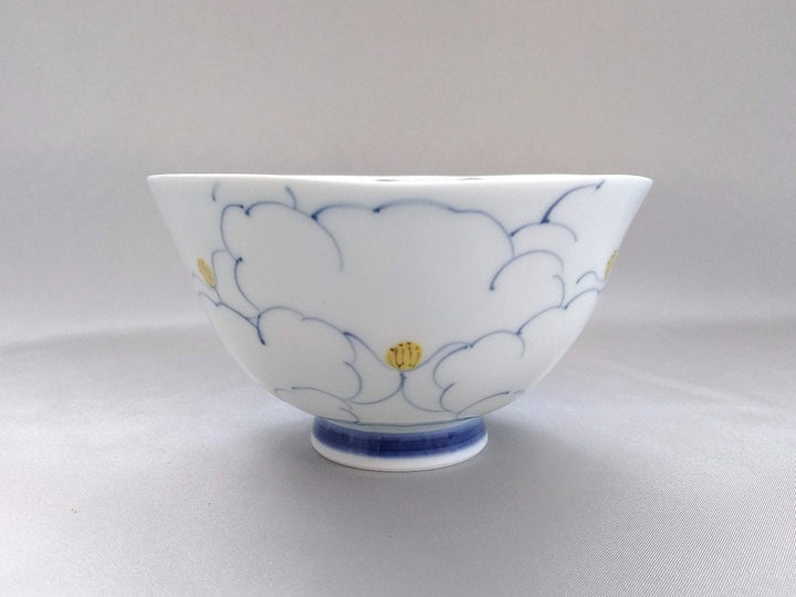 Flower-filled Rice Bowl Blue - Crafted By Koso Kiln