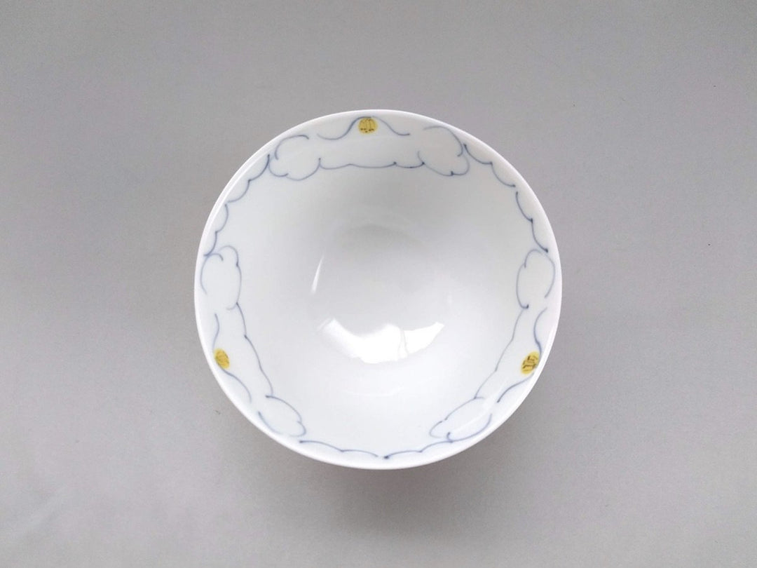 Flower-filled Rice Bowl Blue - Crafted By Koso Kiln