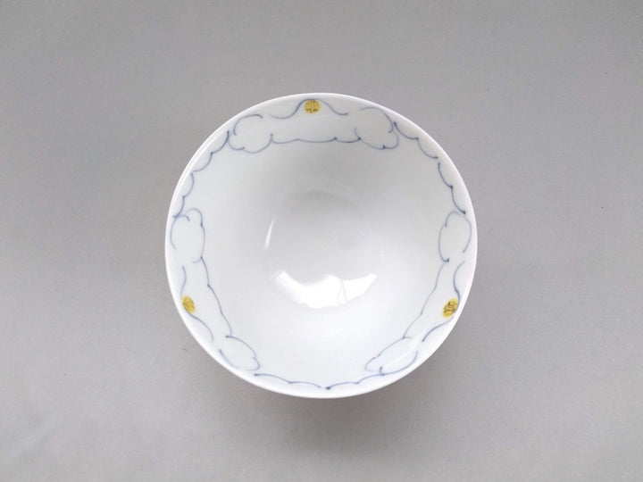 Flower-filled Rice Bowl Blue - Crafted By Koso Kiln