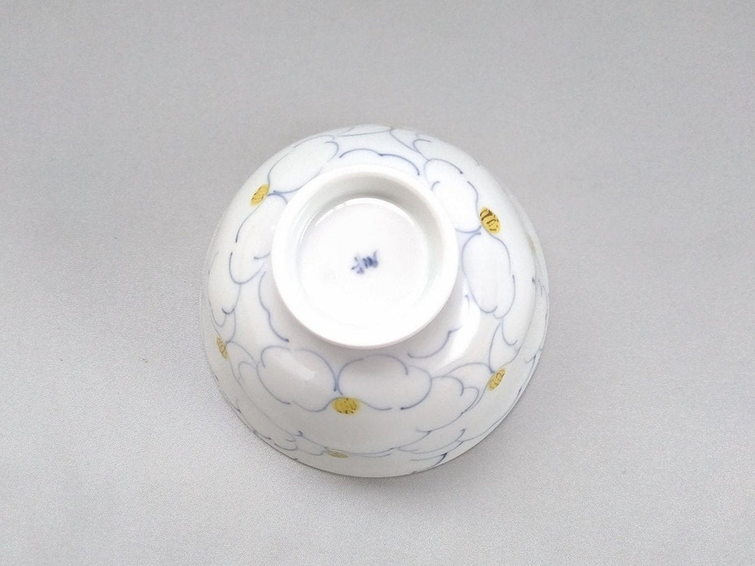 Flower-filled Rice Bowl Blue - Crafted By Koso Kiln