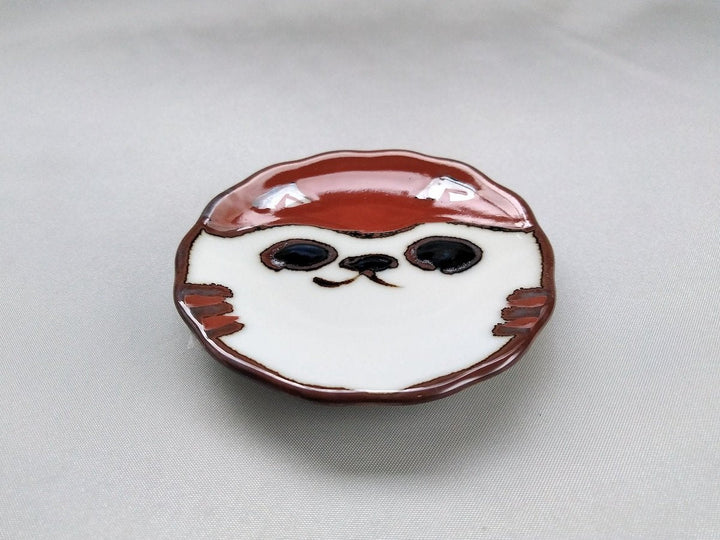Red pea Plate top dog - Crafted By Soramoe Pottery