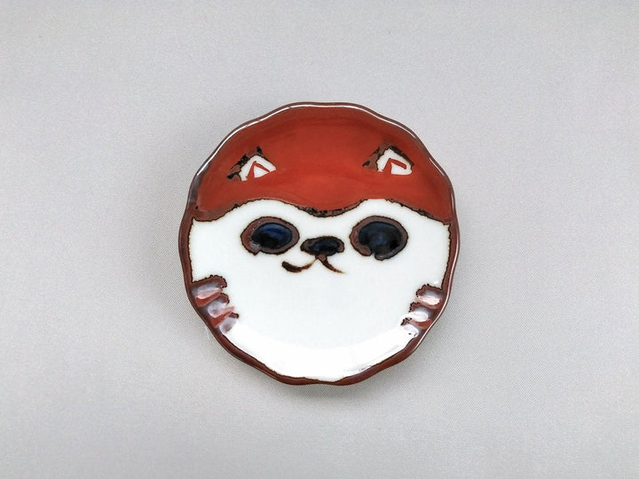 Red pea Plate top dog - Crafted By Soramoe Pottery