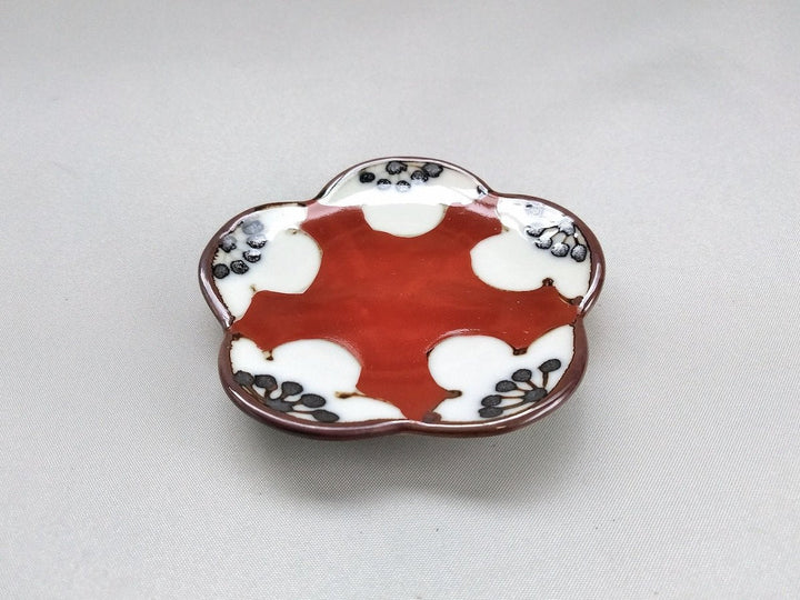 Red pea Plate plum - Crafted By Soramoe Pottery