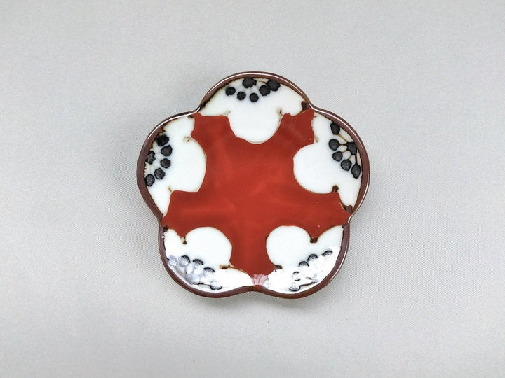 Red pea Plate plum - Crafted By Soramoe Pottery