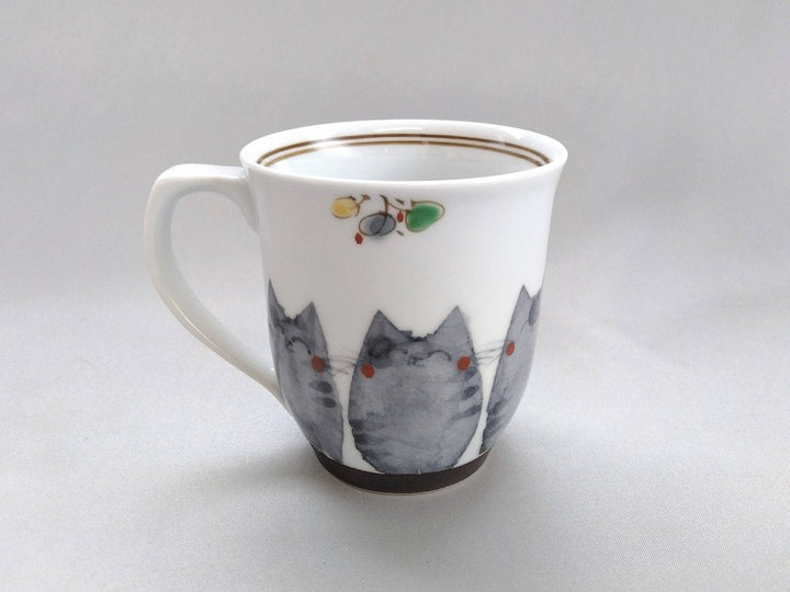 Japanese paper Underglazed cat Mug Black - Crafted By Soramoe Pottery