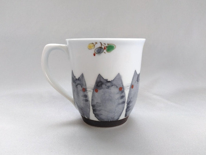 Japanese paper Underglazed cat Mug Black - Crafted By Soramoe Pottery