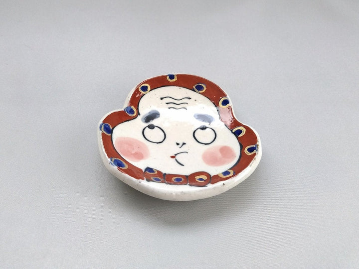 Hyottoko face-Shaped Small Plate — Hand-Glazed Japanese Pottery by Pottery Raku