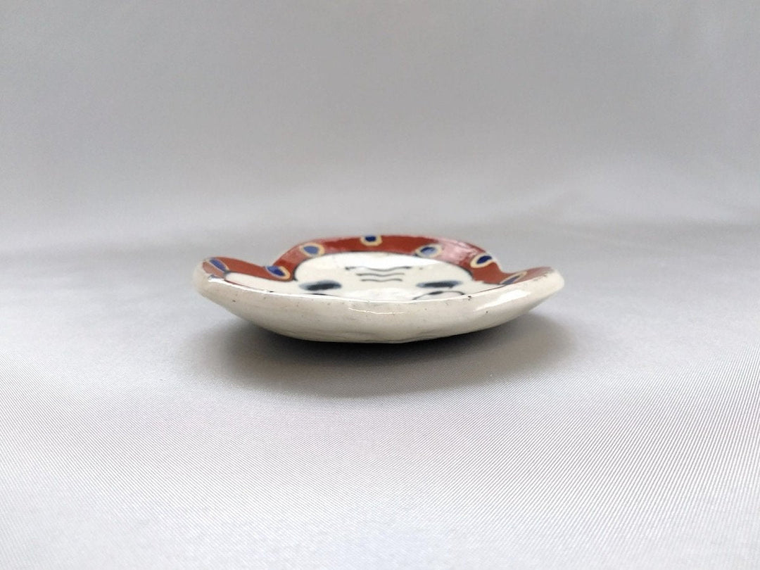 Hyottoko face-Shaped Small Plate — Hand-Glazed Japanese Pottery by Pottery Raku