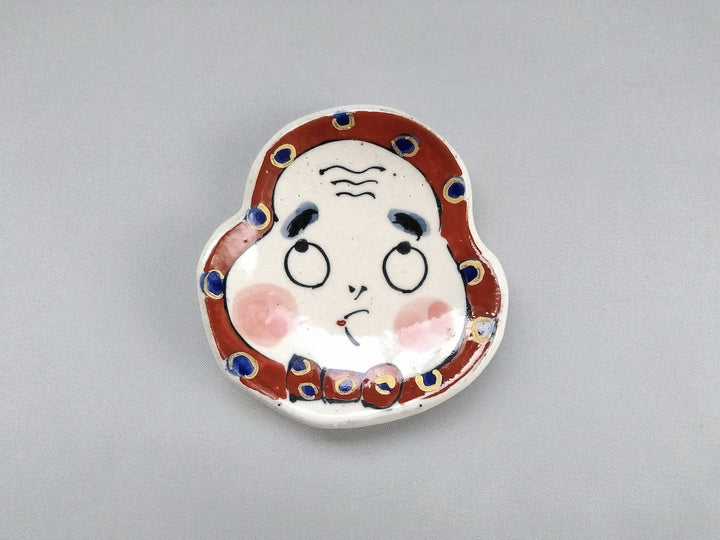 Hyottoko face-Shaped Small Plate — Hand-Glazed Japanese Pottery by Pottery Raku