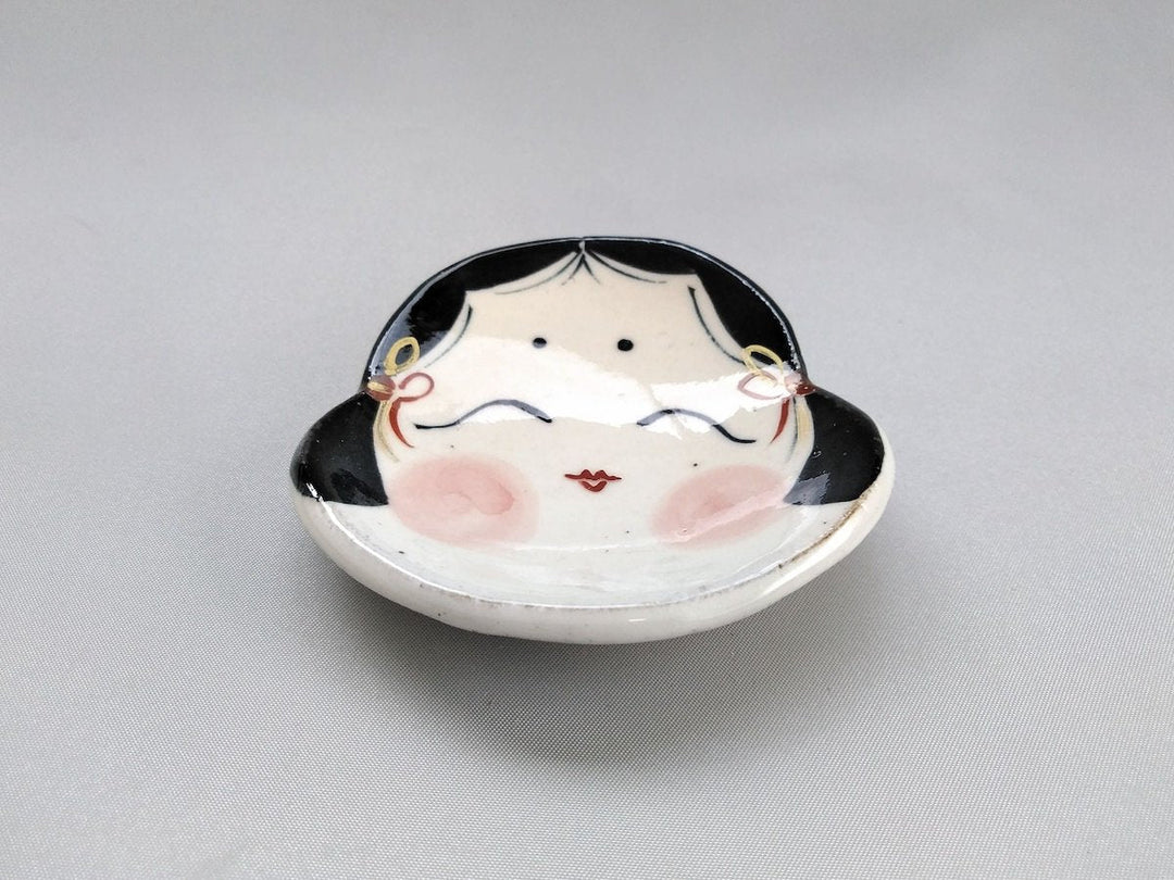 Okame face-Shaped Small Plate - Crafted By Pottery Raku