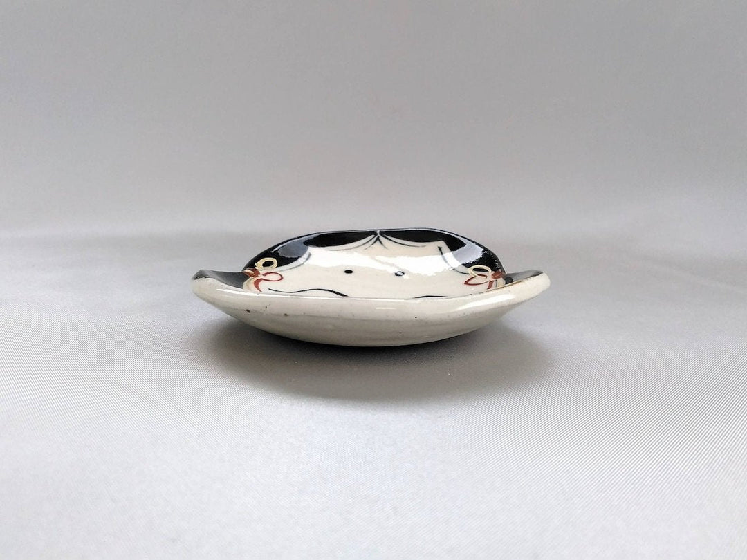 Okame face-Shaped Small Plate — Hand-Glazed Japanese Pottery by Pottery Raku