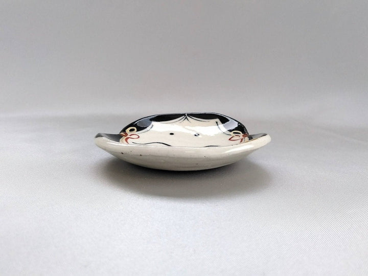 Okame face-Shaped Small Plate — Hand-Glazed Japanese Pottery by Pottery Raku