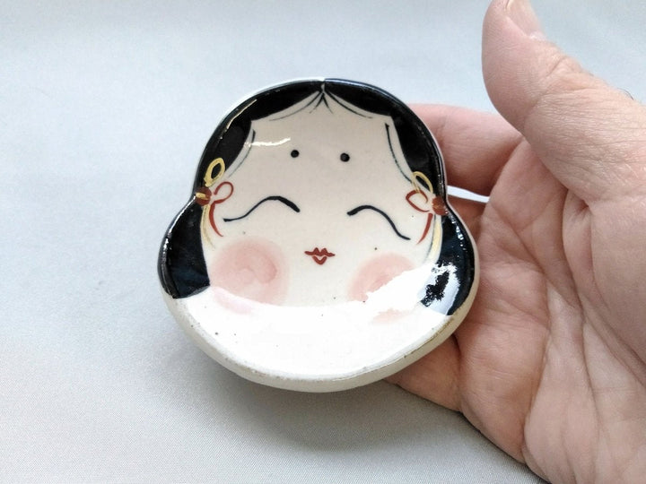 Okame face-Shaped Small Plate — Hand-Glazed Japanese Pottery by Pottery Raku