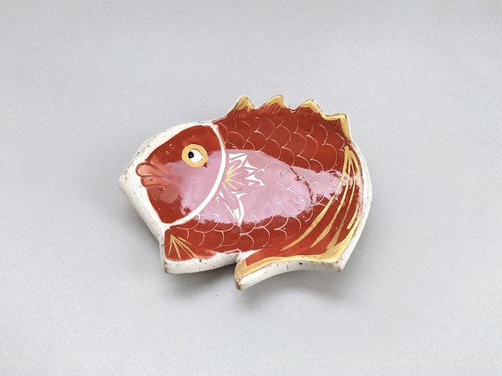 Sea bream-Shaped Small Plate Red - Crafted By Pottery Raku