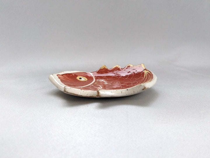 Sea bream-Shaped Small Plate Red - Crafted By Pottery Raku