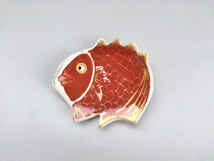 Sea bream-Shaped Small Plate Red - Crafted By Pottery Raku
