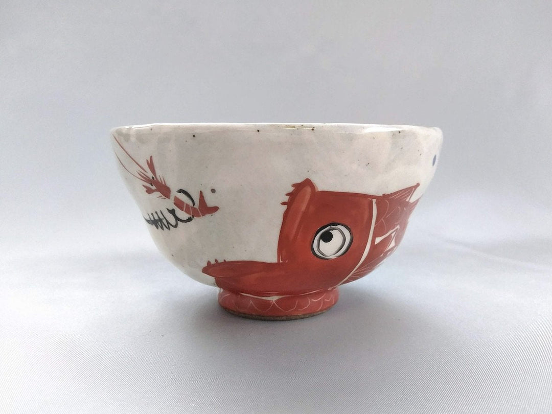 Shrimp and sea bream Rice Bowl Red - Crafted By Pottery Raku