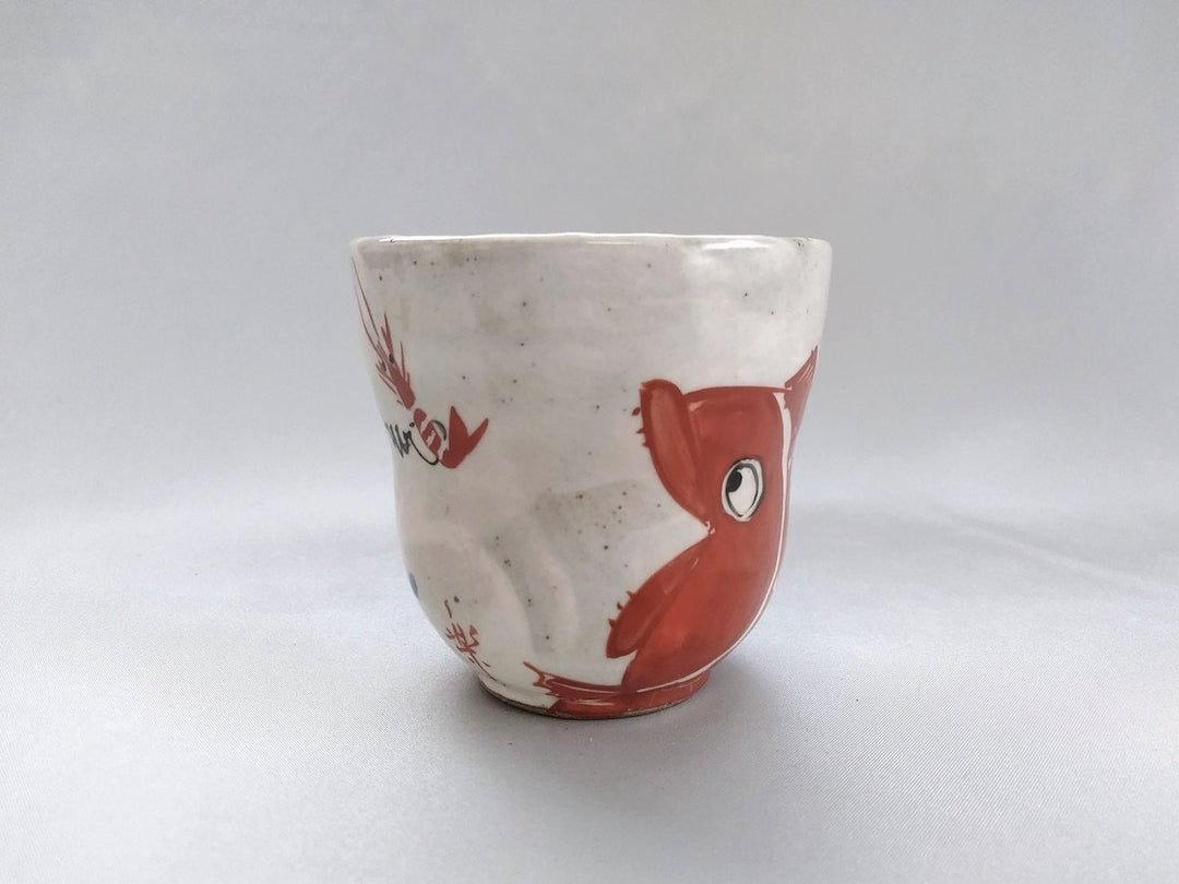 Shrimp and sea bream Tea Cup Red — Hand-Glazed Japanese Pottery by Pottery Raku