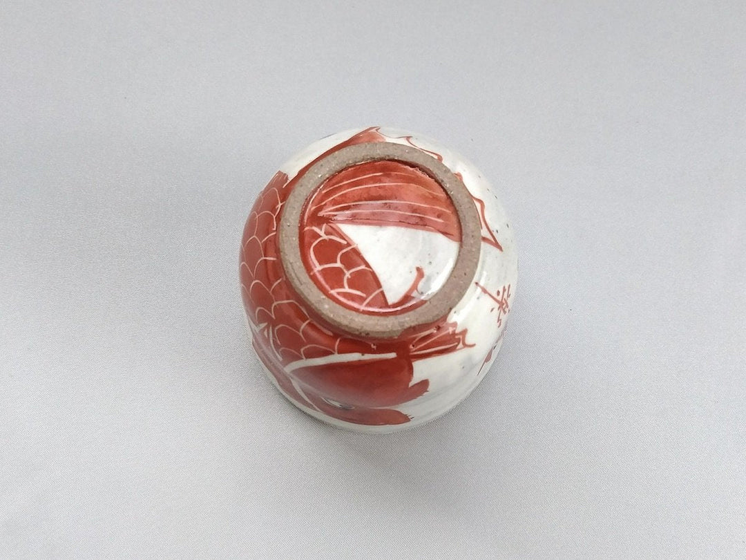 Shrimp and sea bream Tea Cup Red — Hand-Glazed Japanese Pottery by Pottery Raku
