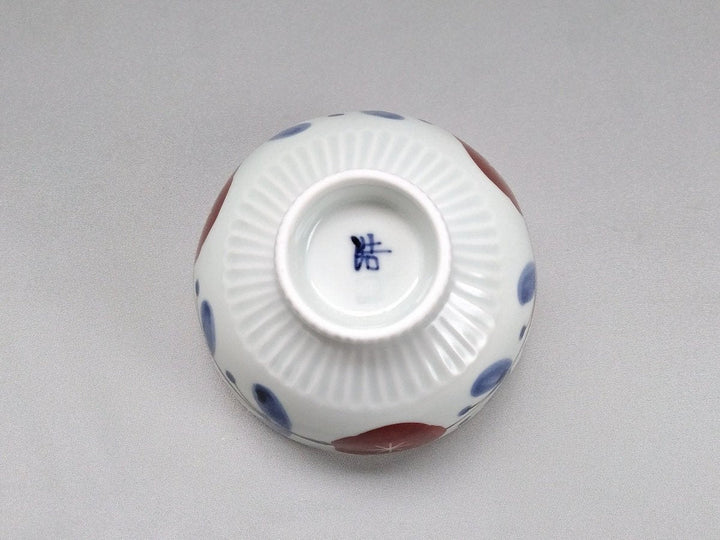 Small Rice Bowl with Underglazed Flowers Red - Crafted By Koyo Kiln