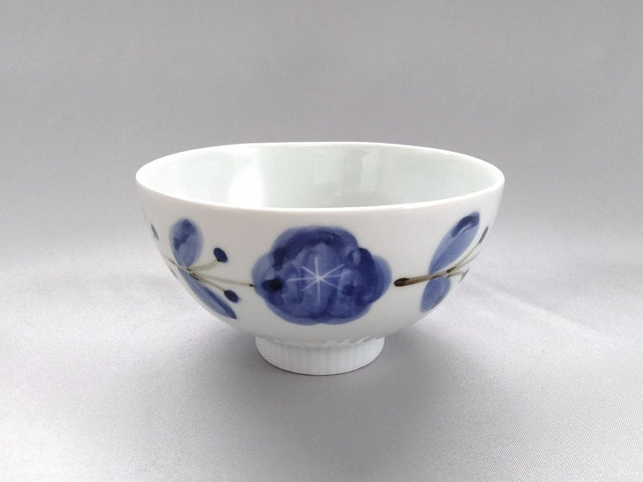 Large Rice Bowl with Underglazed Flowers Blue - Crafted By Koyo Kiln