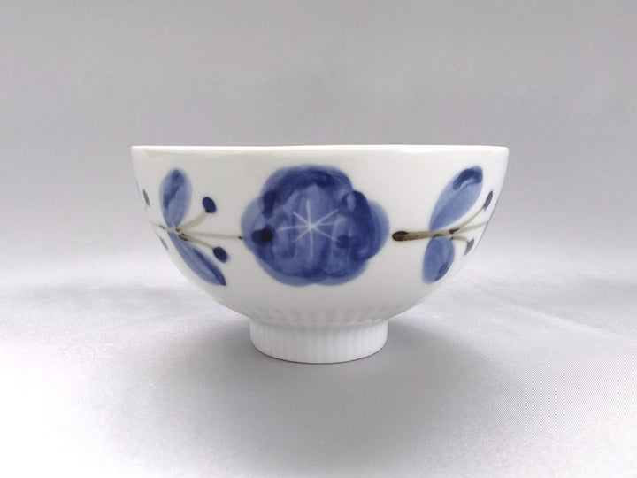 Large Rice Bowl with Underglazed Flowers Blue - Crafted By Koyo Kiln