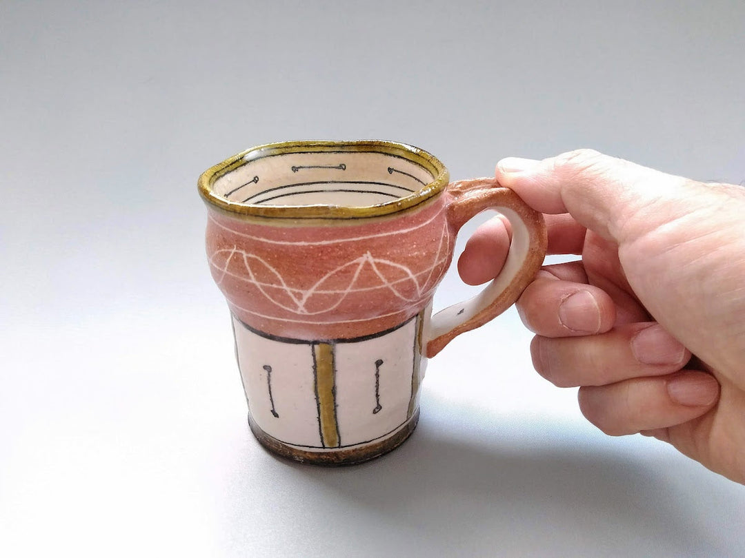Mug Pink Slip Leaves and Tokusa - Crafted By Jun Kato
