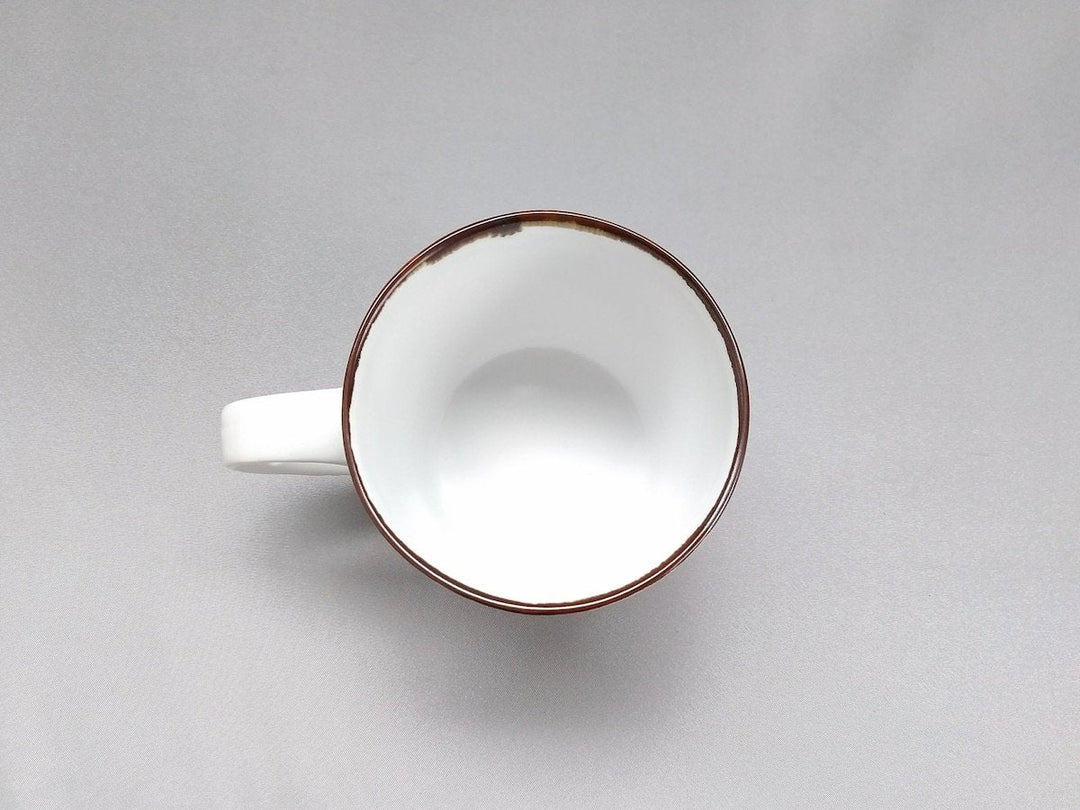 Cafe Mug Rim rust White mat - Crafted By Koyo Kiln