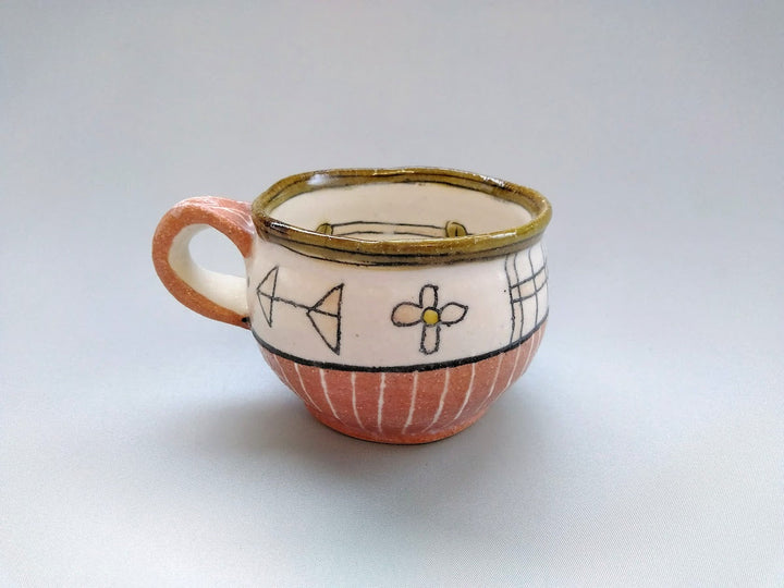 Round Mug Pink Slip Trailing Tokusa - Crafted By Jun Kato