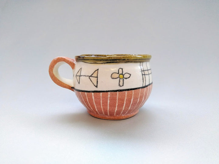Round Mug Pink Slip Trailing Tokusa - Crafted By Jun Kato