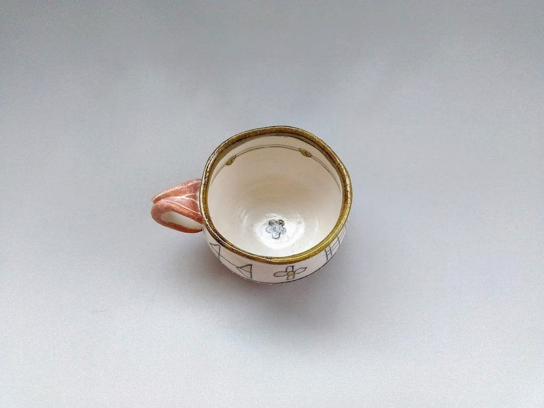 Round Mug Pink Slip Trailing Tokusa - Crafted By Jun Kato