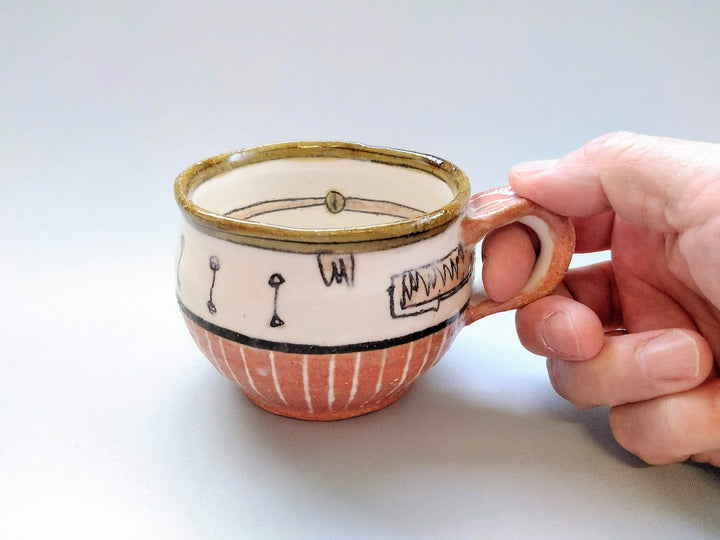 Round Mug Pink Slip Trailing Tokusa - Crafted By Jun Kato