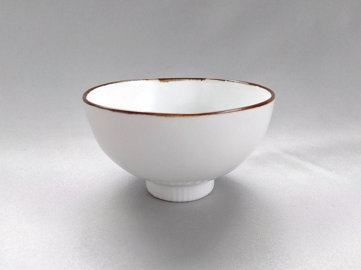 Ridged Rice Bowl Kobuchi rust White mat - Crafted By Koyo Kiln