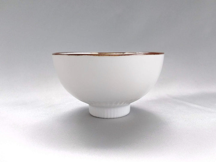 Ridged Rice Bowl Kobuchi rust White mat - Crafted By Koyo Kiln