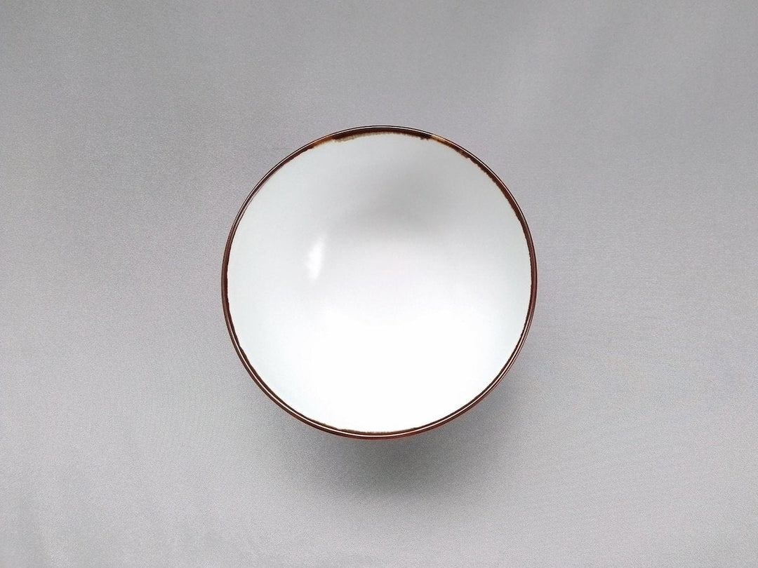 Ridged Rice Bowl Kobuchi rust White mat - Crafted By Koyo Kiln