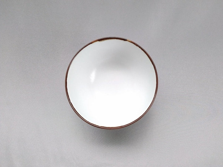 Ridged Rice Bowl Kobuchi rust White mat - Crafted By Koyo Kiln