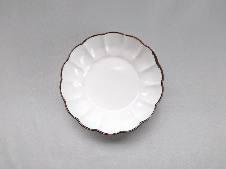 Chrysanthemum-Edged Small Bowl Rimsabi White mat - Crafted By Koyo Kiln