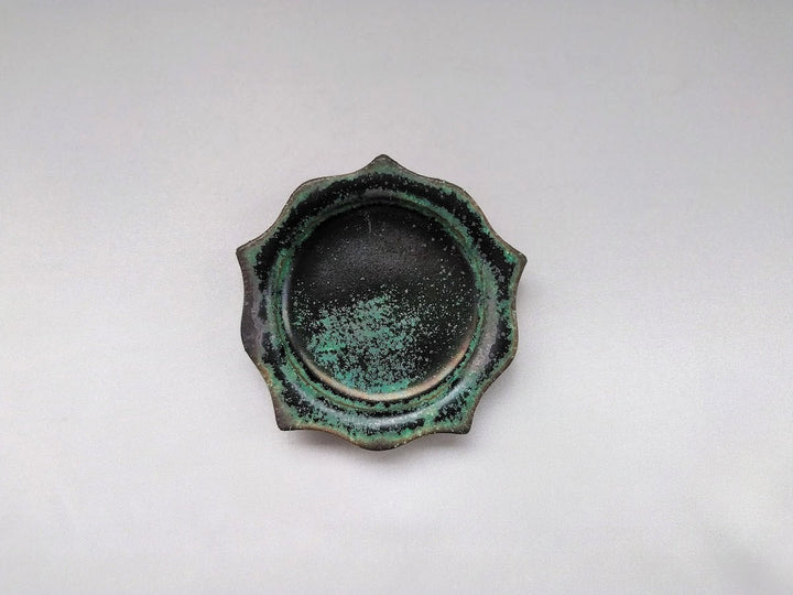 Matte Oribe Carved Rim Plate Small Plate — Hand-Glazed Japanese Pottery by Kazuhito Yamamoto