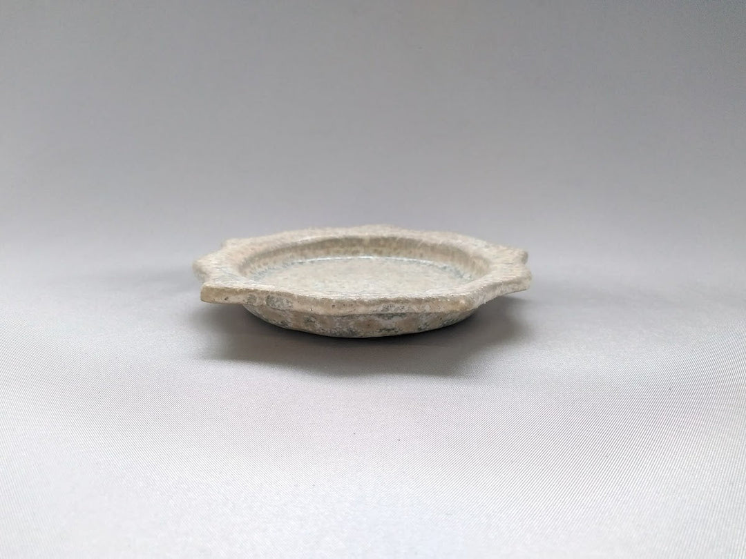 White Matte Glazed Carved Rim Plate Small Plate - Crafted By Kazuhito Yamamoto