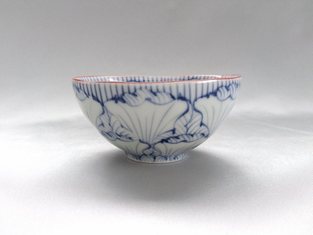 Sometsukebuchi Red Flower petal Pattern Oval Small attachment - Crafted By Souta Kiln