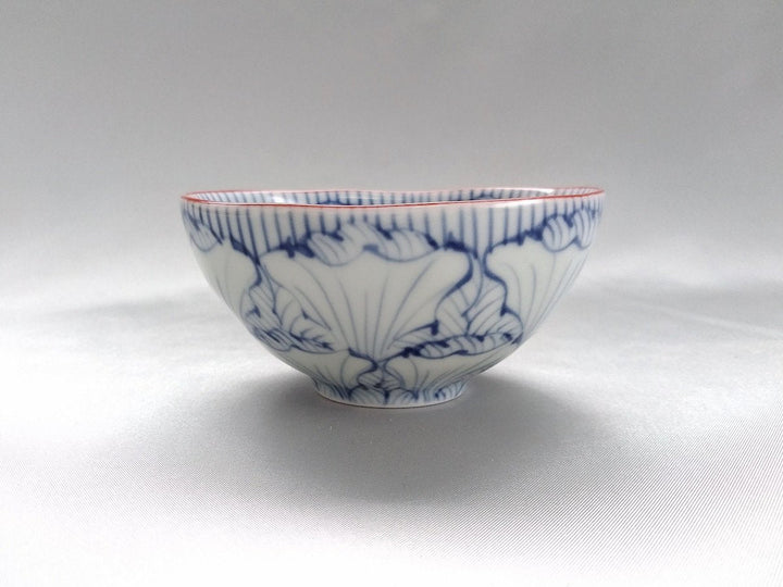 Sometsukebuchi Red Flower petal Pattern Oval Small attachment - Crafted By Souta Kiln