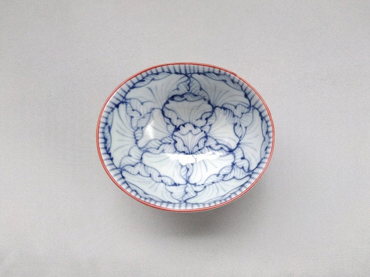 Sometsukebuchi Red Flower petal Pattern Oval Small attachment - Crafted By Souta Kiln