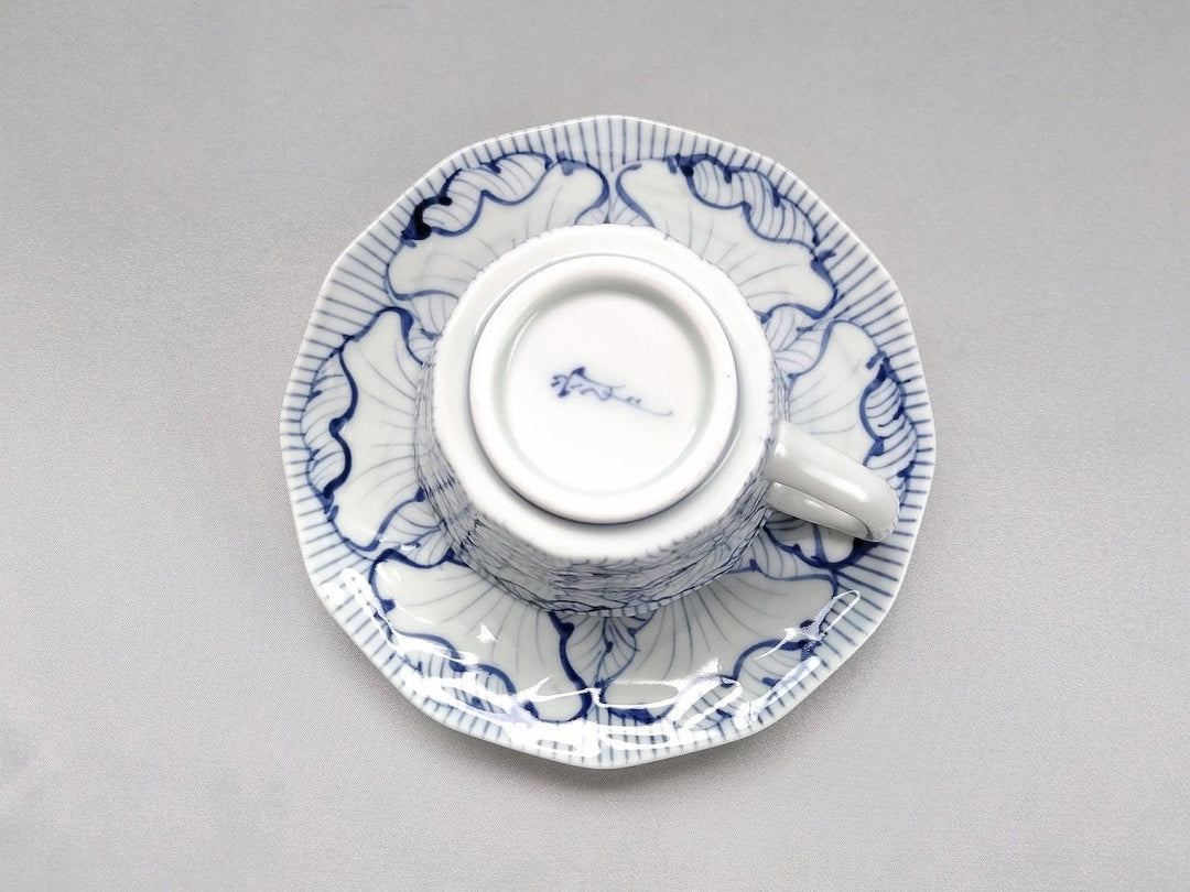 Underglazed Flower petal Pattern Faceted Coffee C&S — Hand-Painted Japanese Pottery by Souta Kiln