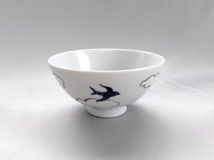 Small cloud swallow Rice Bowl - Crafted By Tokushichi Kiln