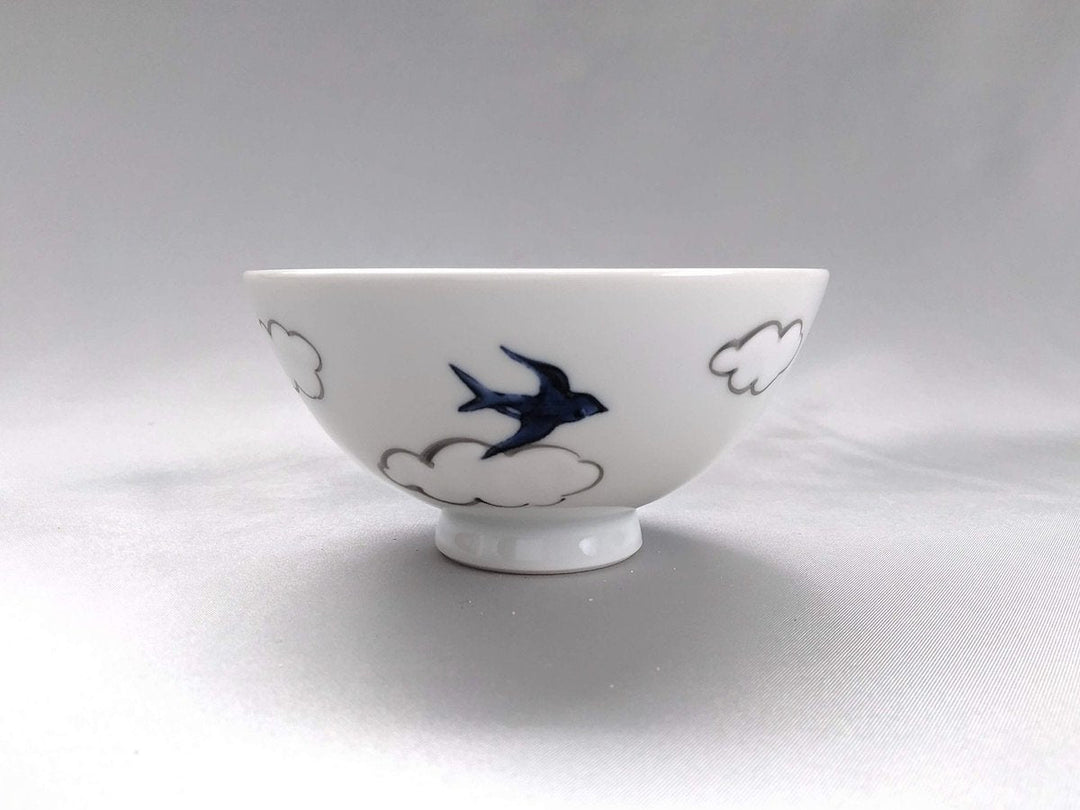 Small cloud swallow Rice Bowl - Crafted By Tokushichi Kiln